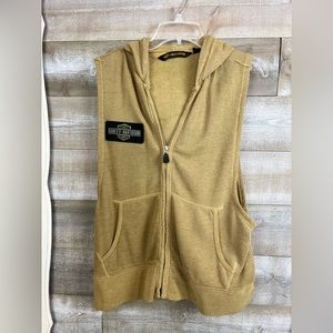 HD sleeveless hooded zip up vest